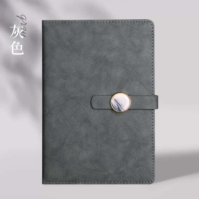 a5高颜值仿皮三折笔记本商务办公记事本套装高档文具用品可印log|undefined