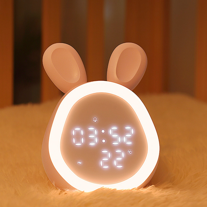 时光兔闹钟小程序控制USB带夜灯智能学生卧室床头电子LED音乐闹钟