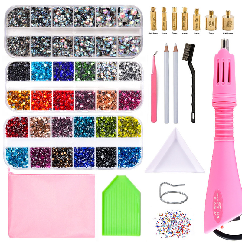 Dmc Hotfix Rhinestone 12-Compartment Box Set, Seven Hotfix Applicators, Rhinestone Crayons, Tweezers, DIY Clothing, Wedding Dress Accessories Dmc Hotfix Rhinestone 12-Compartment Box Set, Seven Hotfix Applicators, Rhinestone Crayons, Tweezers, DIY Clothing, Wedding Dress Accessories