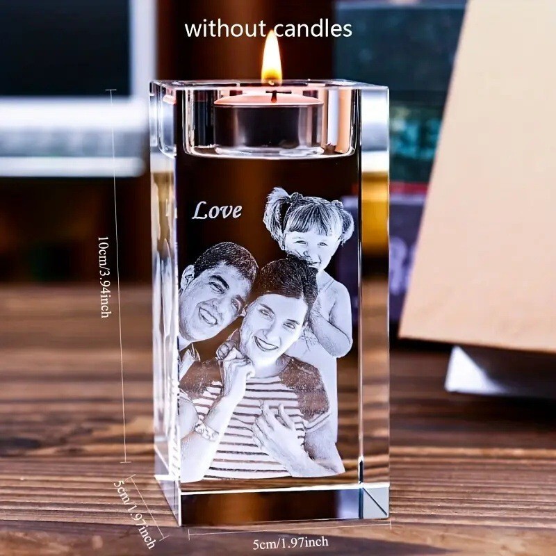 One-Piece Dropshipping Cross-Border Hot-Selling Item Temu Amazon Engraved Personalized Portrait Pattern Crystal Candle Holder Ornament One-Piece Dropshipping Cross-Border Hot-Selling Item Temu Amazon Engraved Personalized Portrait Pattern Crystal Candle Holder Ornament