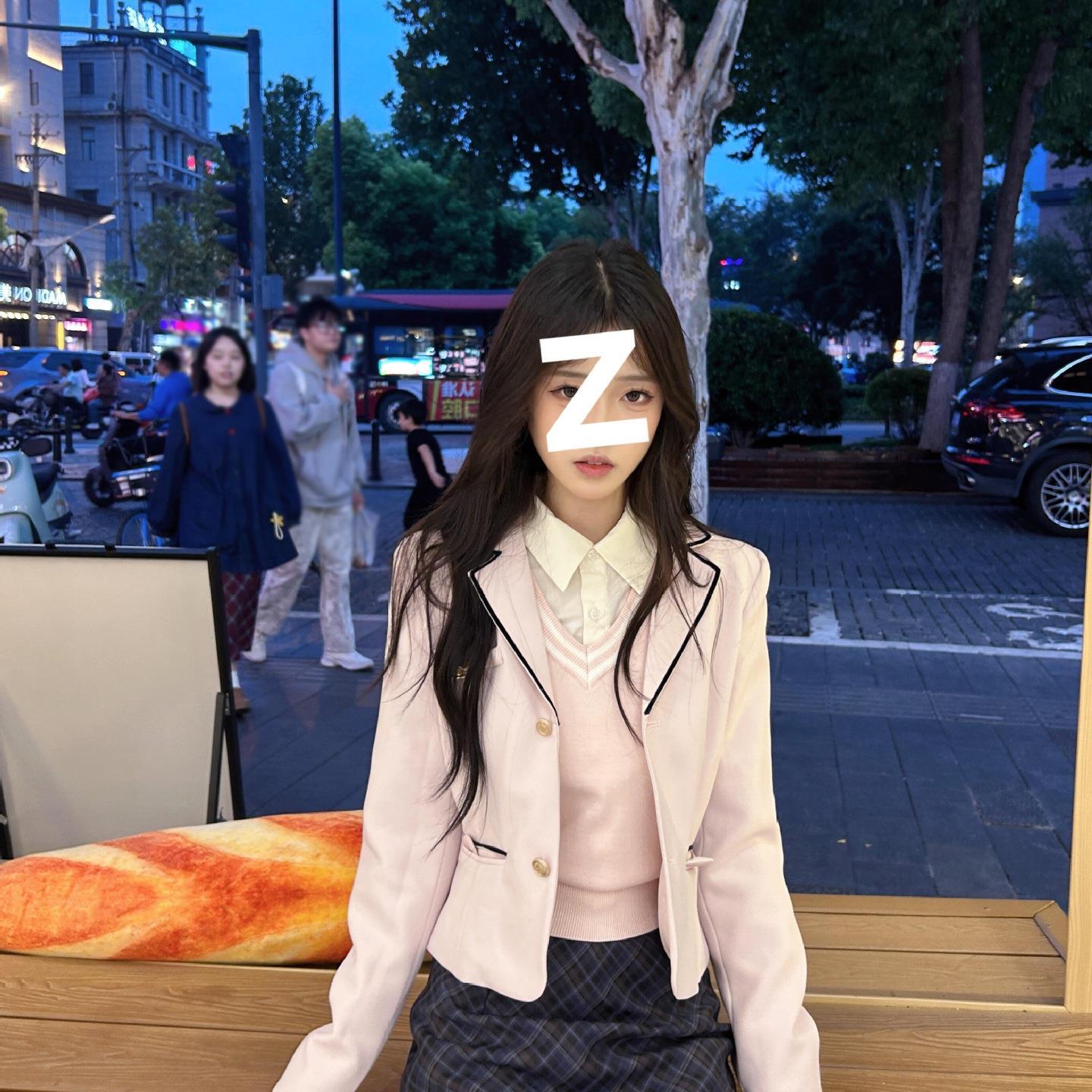 Korean Preppy Style Jk Uniform Suit for Women New Sexy Slim Suit Jacket Shirt Plaid Skirt Three-Piece Set