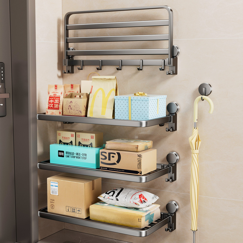 Delivery Storage Rack for Entryway or Office, Foldable and Expandable Tray for Fast Food and Milk Tea, with Hook Rack for Takeout Delivery Storage Rack for Entryway or Office, Foldable and Expandable Tray for Fast Food and Milk Tea, with Hook Rack for Takeout
