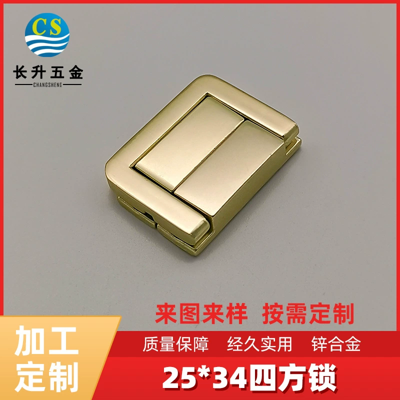 Малый Квадратный замок (зубчатый) Литье под давлением Круглый угол Квадратный замок 34*25 цинковый сплав Квадратный замок деревянный ящик замок