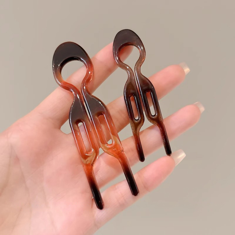 Nuevo clip de cabello de moda tocado de cabello de mujer tarjeta de cabello detrás de la cabeza de la cabeza de la cabeza de la persona perezosa máquina de cabello en forma de U doble inserción americana