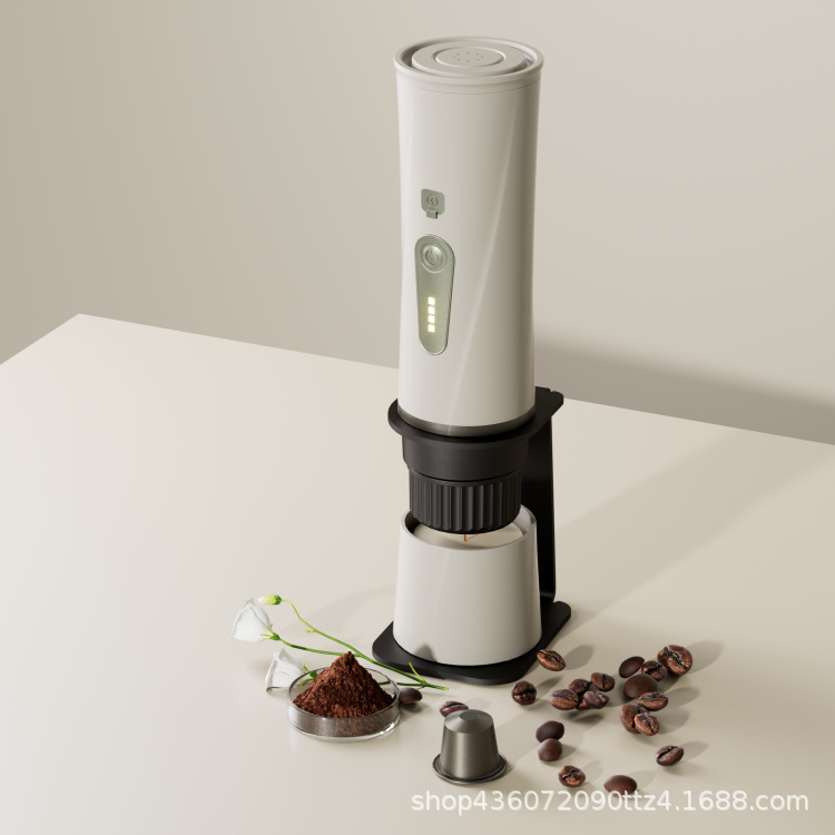 Factory Direct Sales of the New Portable Outdoor Capsule Coffee Machine, Dual Extraction for Hot and Cold, with Stand, Suitable for Car and Camping, Italian Style