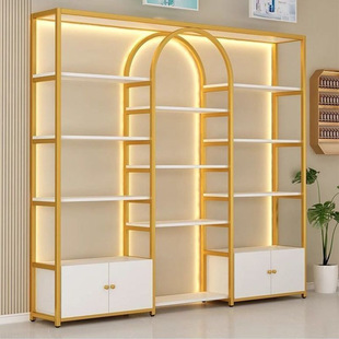 Multifunctional Live Broadcast Background Display Cabinet Cosmetics Display Rack Light Luxury Shelf Nail Beauty Salon Product Cabinet Display Cabinet