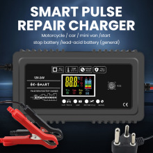 跨境新品12v24v电瓶充电器智能显示修复器铅酸蓄电池电动车充电器