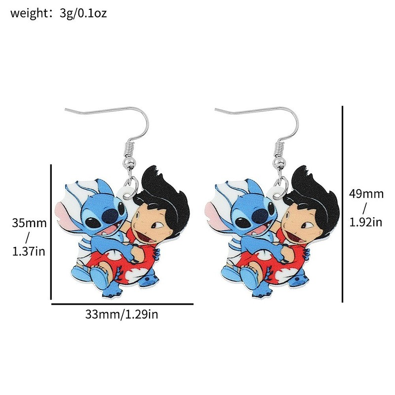 国境を越えたAmazonの売れ筋パーソナライズされたクリエイティブなアニメーション漫画のStitchオイルドリップ子供用イヤリングStitch|undefined