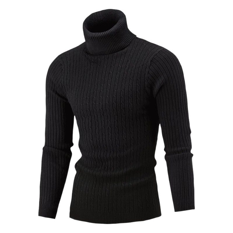 Suéter de cuello alto de Amazon para hombre, otoño e invierno europeo y americano, camisa de fondo delgada, suéter casual de flores retorcidas para hombre