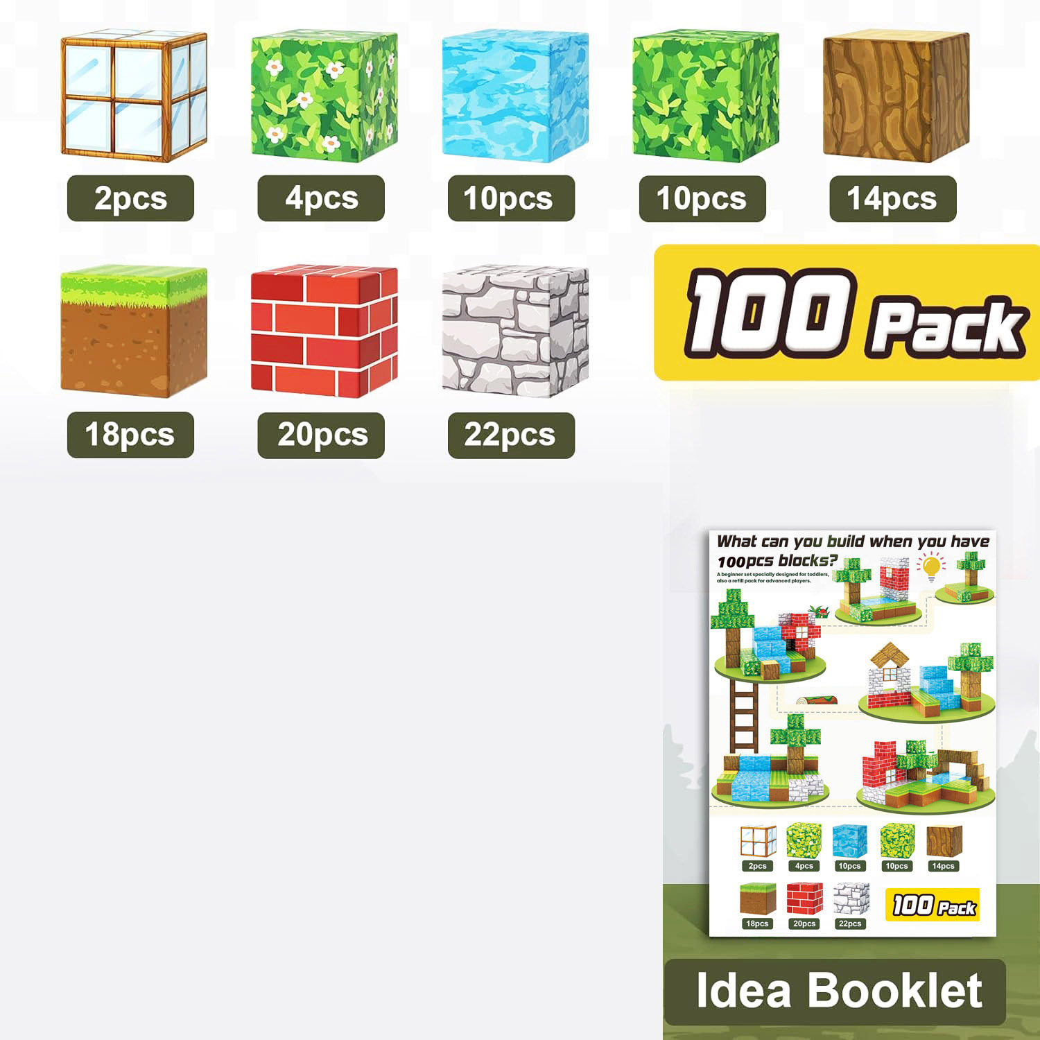 Transfronterizo My Magnet World Imán Bloques de construcción cuadrada Serie de bosque primitivo Bloques de construcción magnética Juguetes para niños