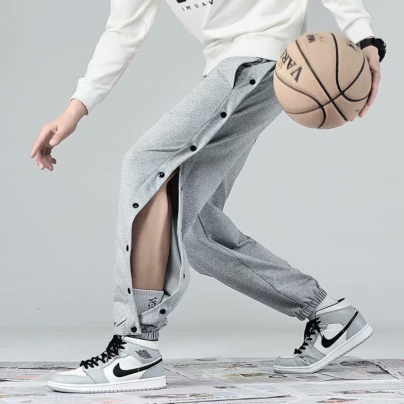 2025 New Men's Button-Up Sweatpants, Spring and Autumn Heavy Basketball Side Full-Open Jogger Casual Long Pants 2025 New Men's Button-Up Sweatpants, Spring and Autumn Heavy Basketball Side Full-Open Jogger Casual Long Pants