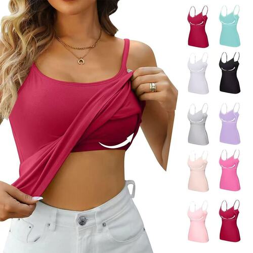 Hot Modal women's chest pad suspender vest without steel ring cup integrated outer wear base underwear yoga