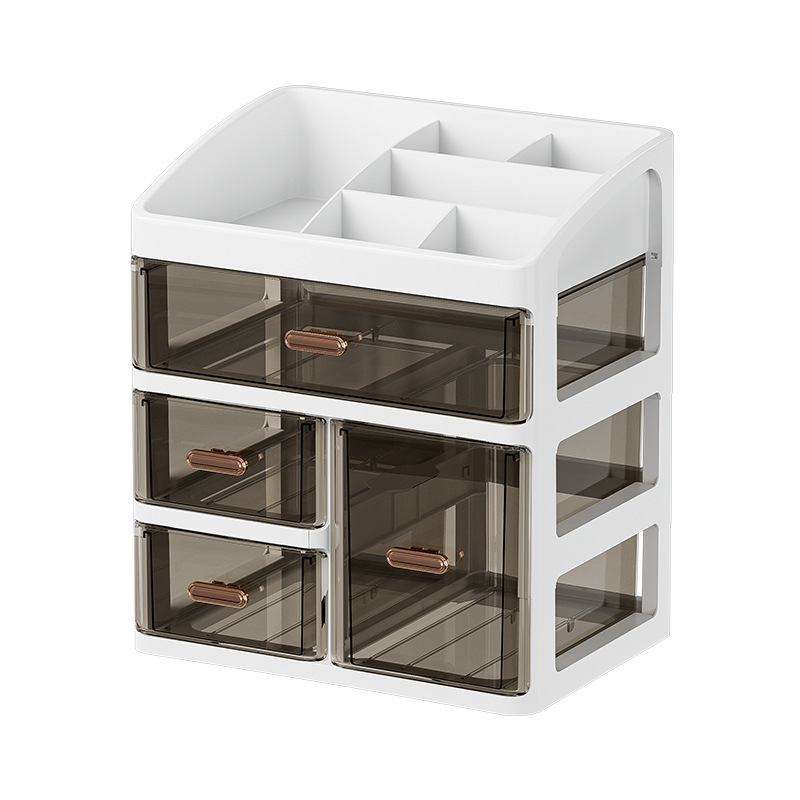 Caja de almacenamiento de cajón de escritorio, cosméticos, productos para el cuidado de la piel, Gabinete de almacenamiento de varias capas, estante de papelería y libros de escritorio