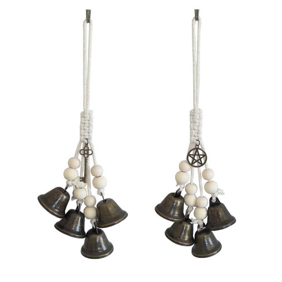 Bell Protection Door Handle Hanging Rattan Witch Blessing Crystal Wind Chime Home Room Decoration_voghion.com