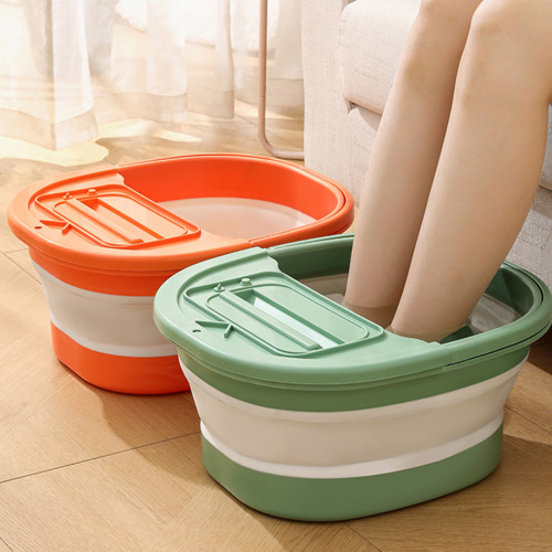 Folding foot bucket household wholesale portable over-calf covered plastic installation-free foot massage foot bath
