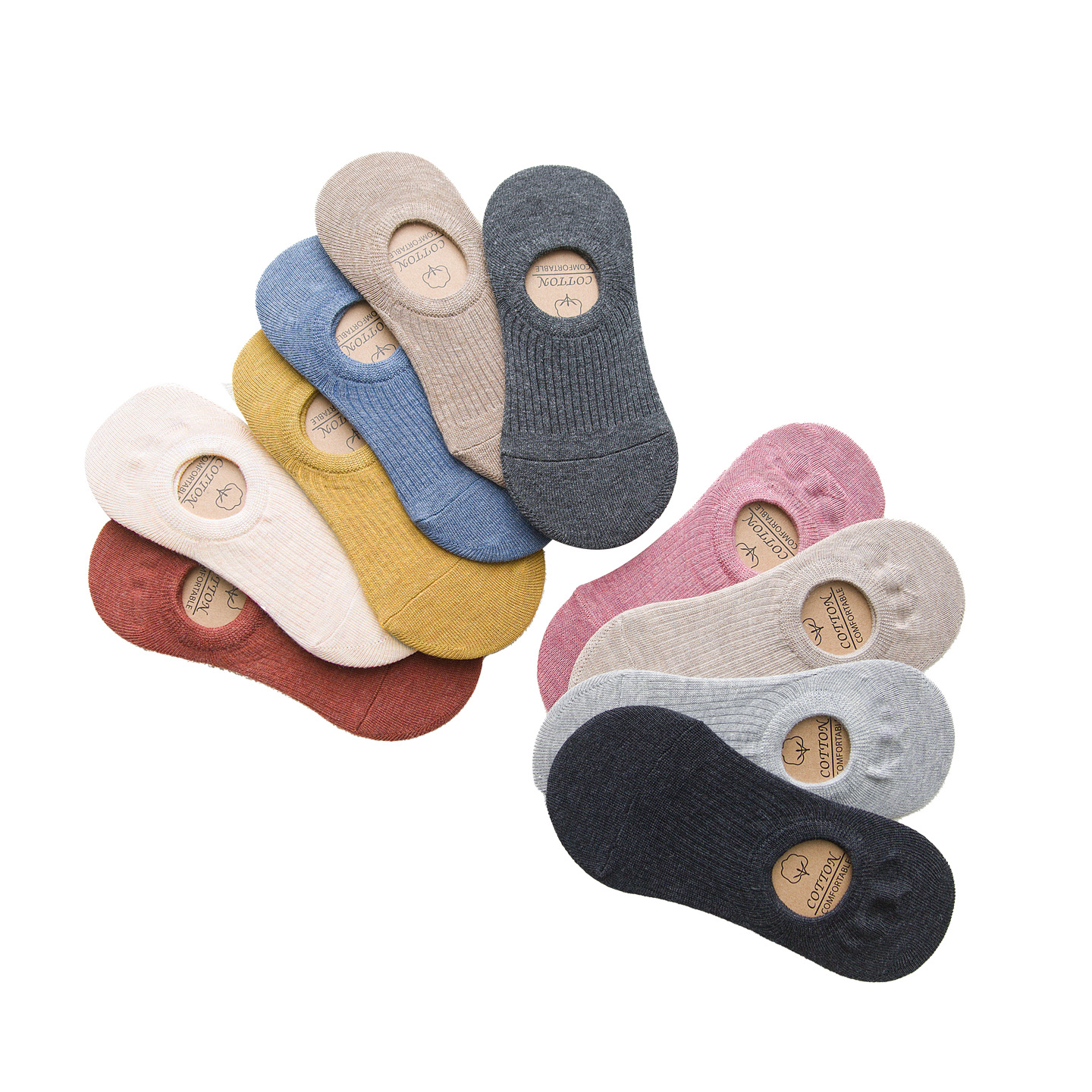 女性用秋用薄手滑り止めボートソックス、浅履き、日本風、脱げにくい、無地綿ソックス、春夏用インビジブルソックス、ショートソックス