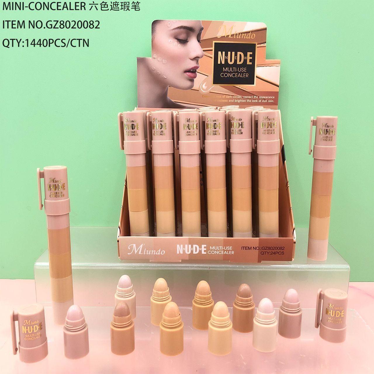 Nuevo Mlundo seis colores de alto brillo concelador blush sequinilla decolor óleo labial invisible barra de concelador maquillaje al por mayor