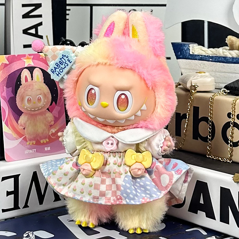 仅衣服适用一二三代Labubu拉布布前方高能17厘米15cm毛绒玩偶娃衣|undefined