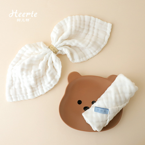 Baby classification small towel solid color six-layer high-density gauze small square towel baby milk towel children's saliva towel