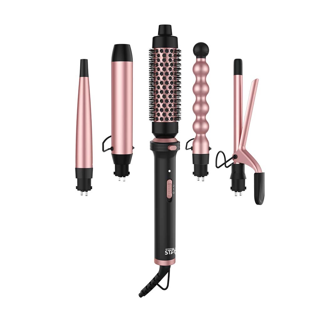 Winning star férula eléctrica de comercio exterior, el dispositivo esponjoso no daña el cabello, rizador cinco en uno Curling iron image 6