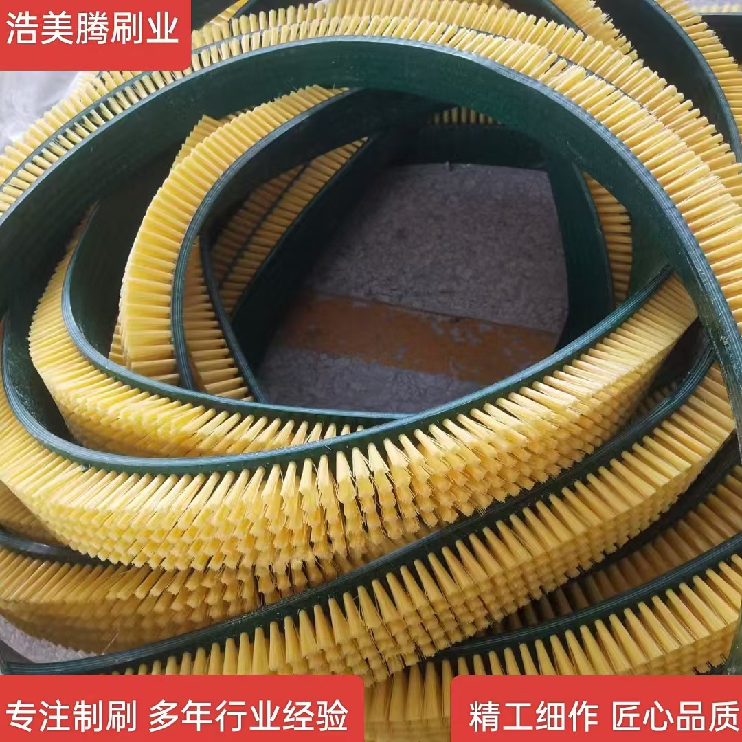 厂家直供除尘机械皮带刷 尼龙丝猪鬃皮带刷 工业机械运输毛刷