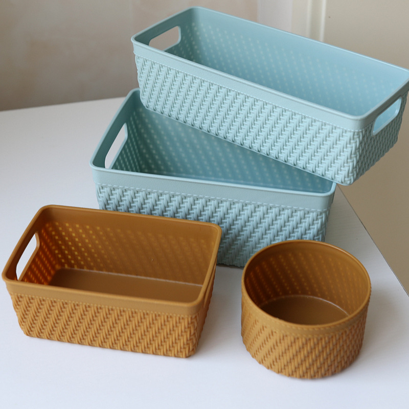 서랍 저장 상자 화장품 마무리 상자 플라스틱 저장 바구니 긴 스트립 스킨 케어 제품 작은 직사각형 테이블 상단 상자