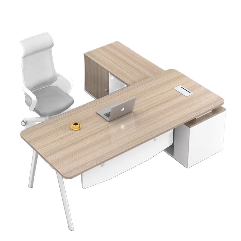 Moderno simple tablero jefe escritorio gerente oficina de lujo ligero gran escritorio combinación de muebles de oficina para llevar a cabo la hoja de ingeniería