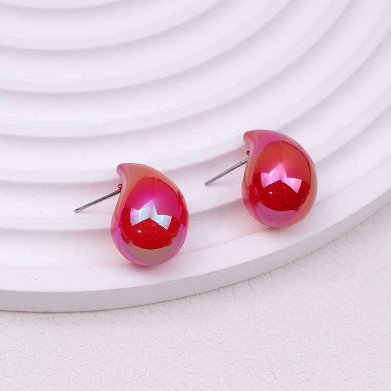 1 Pair Simple Style Classic Style Water Droplets Patchwork Arylic Ear Studs display picture 12