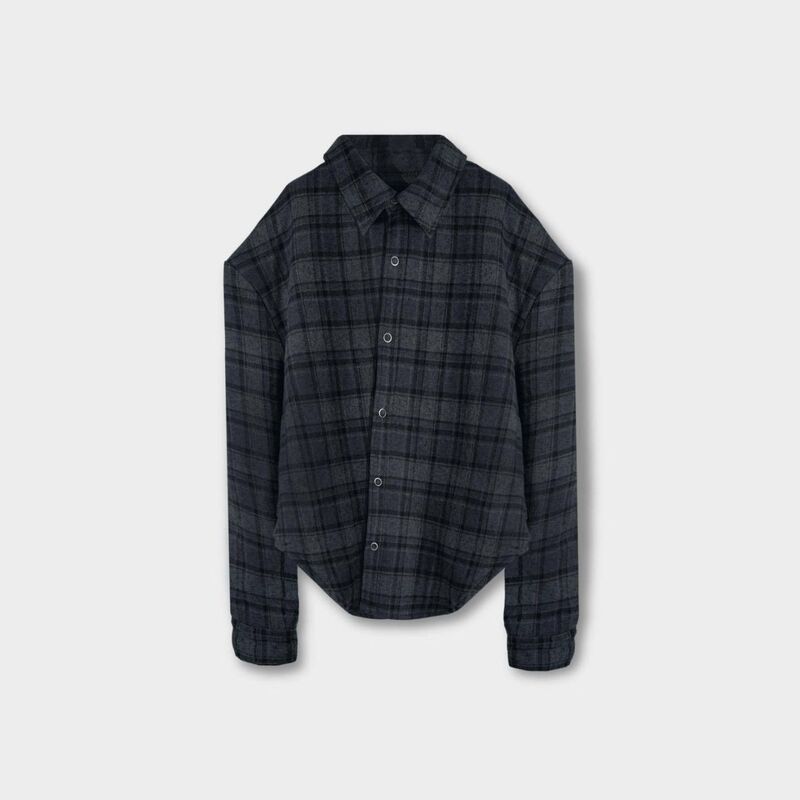 Vujade Flannel Quilted Plaid Jacket Casual Popular Jacket Kenijima Same Style Vujade Flannel Quilted Plaid Jacket Casual Popular Jacket Kenijima Same Style