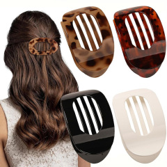 Amazonの人気のヘアクリップセット、新しいフラットオーバルヘアクリップ、シームレスな後頭部シャーククリップヘアアクセサリー卸売