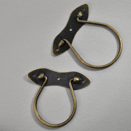 Jingmao Hardware New Chinese Style Large Ring Drawer Handle Furniture Ming and Qing Dynasty Copper Parts Iron Material Strip Handle
