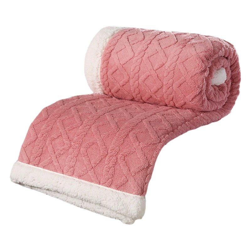 Утолщенное флисовое одеяло из тафты, диванное одеяло из овечьей шерсти, жаккардовое одеяло для отдыха, одеяло для офисного сна в общежитии, можно стирать в машине.