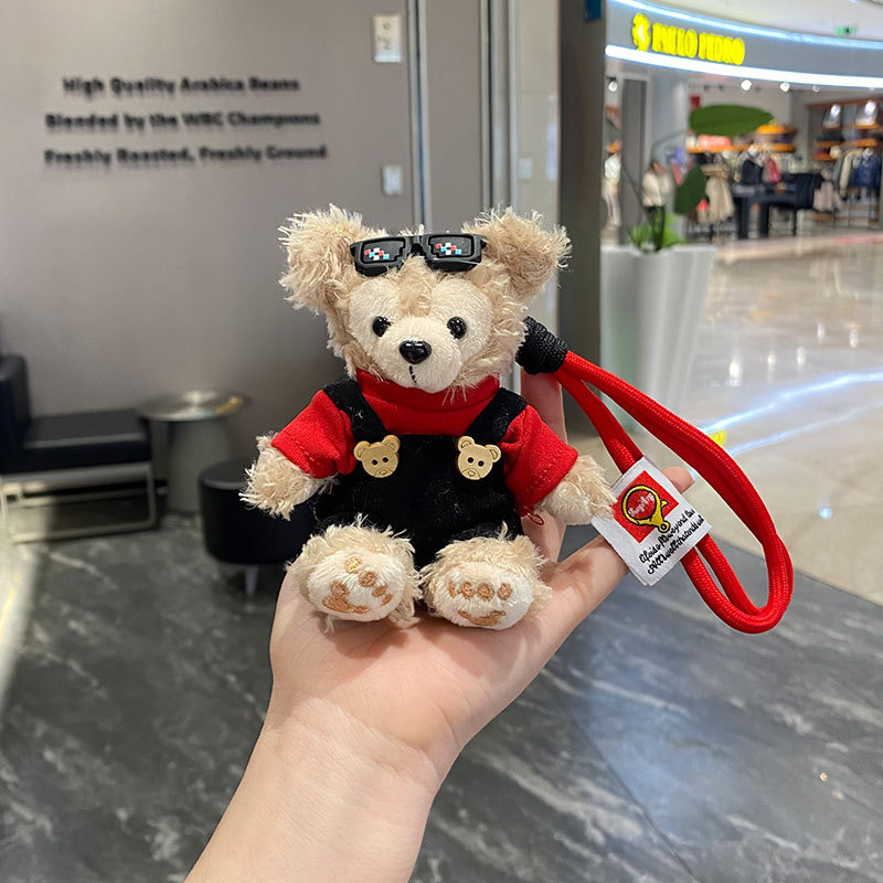 Linda muñeca de peluche Shirelimei muñeca de dibujos animados Duffy oso bolso colgante llavero de coche regalo de pareja
