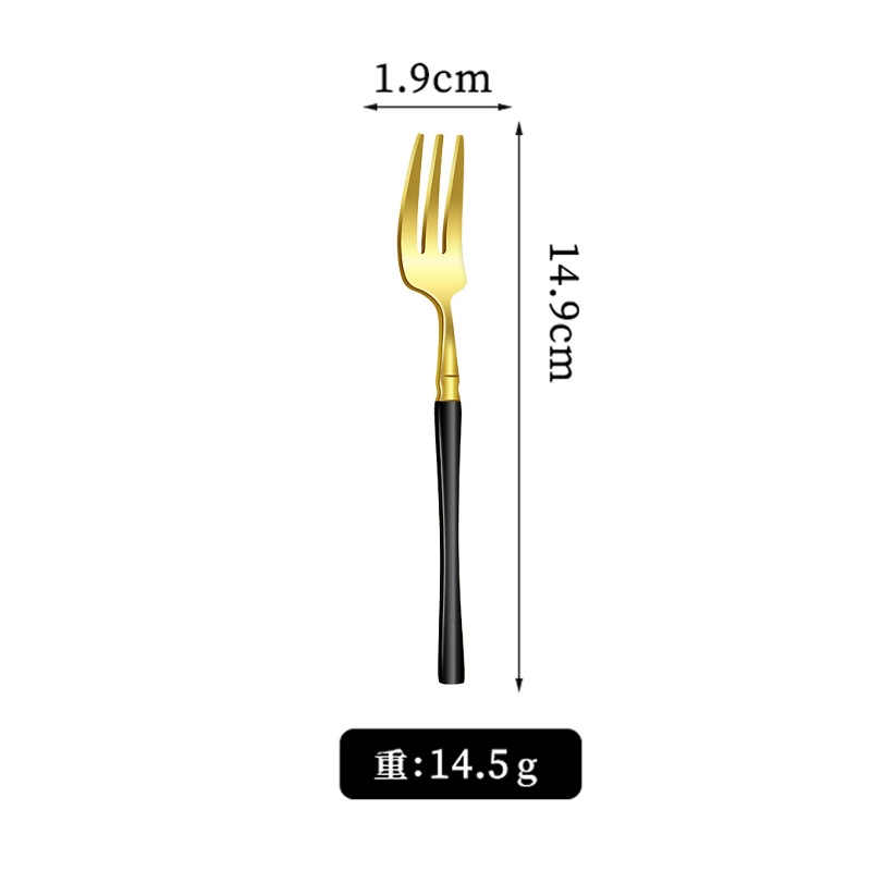 [골드+블랙] 티 포크*1