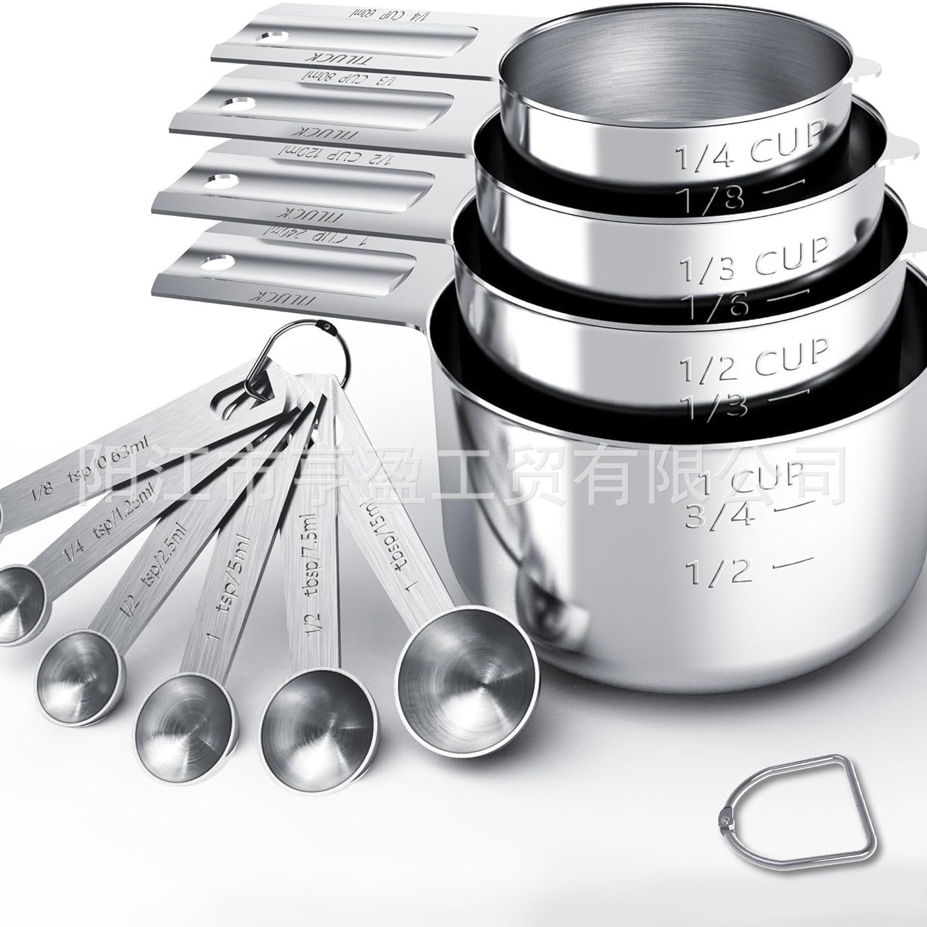 Amazon cucharas de pez de acero inoxidable 13 piezas con boquilla de desvio cucharas de medición con sabor cucharas de medición de escala taza de medición image 1