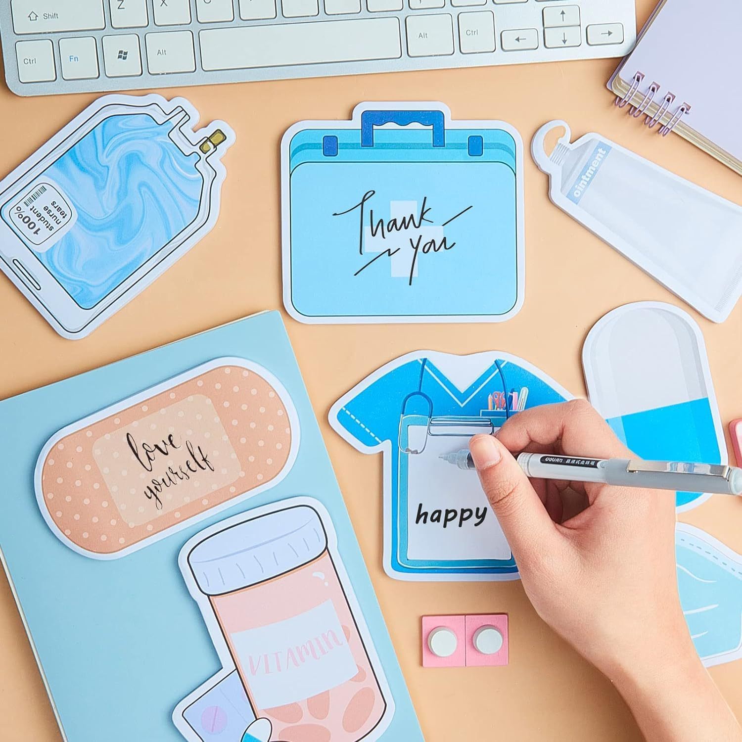 Paper Material 1 Piece 1 Set Face Mask Pill Clothes Class Learning School Paper Cute Sticky Note