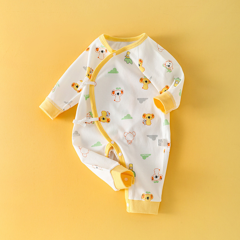 Ropa para niños otoño bebé mono cuatro estaciones sin hueso puro algodón bebé mameluco recién nacido manga larga mameluco