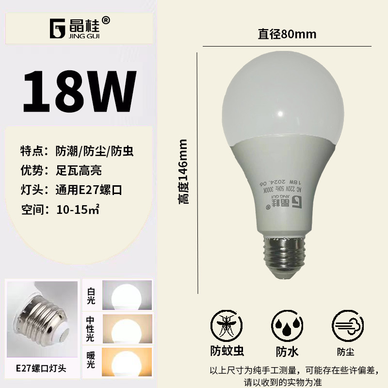A bubble 18W constant current bare lamp