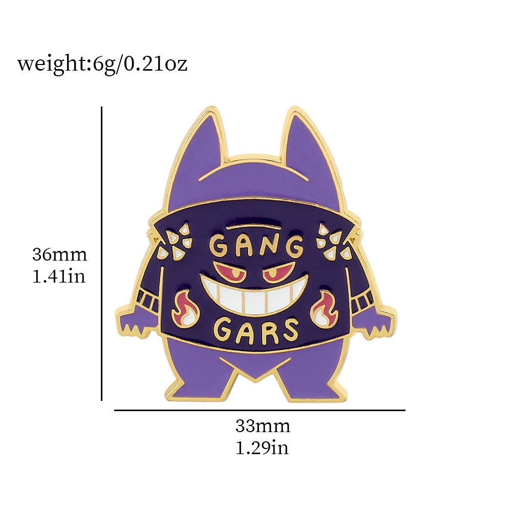 Японская мультфильмовая анимационная брошь粉 Pokémon Pokémon Geng Gui Pikachu Elf Backbone Badge
