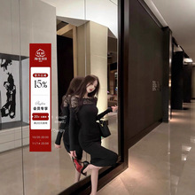 杜总家 夜幕玫瑰*原创御姐性感蕾丝包臀显身材针织长款连衣裙女冬