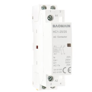 Baomain Neutral Ac Contactor Hc1-25\/20 Ac 110V-120V 25A 2 Poles 2No