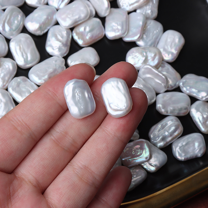 口香糖方塊裸珠天然淡水珍珠散珠diy巴洛克一顆價格手工飾品裸珠