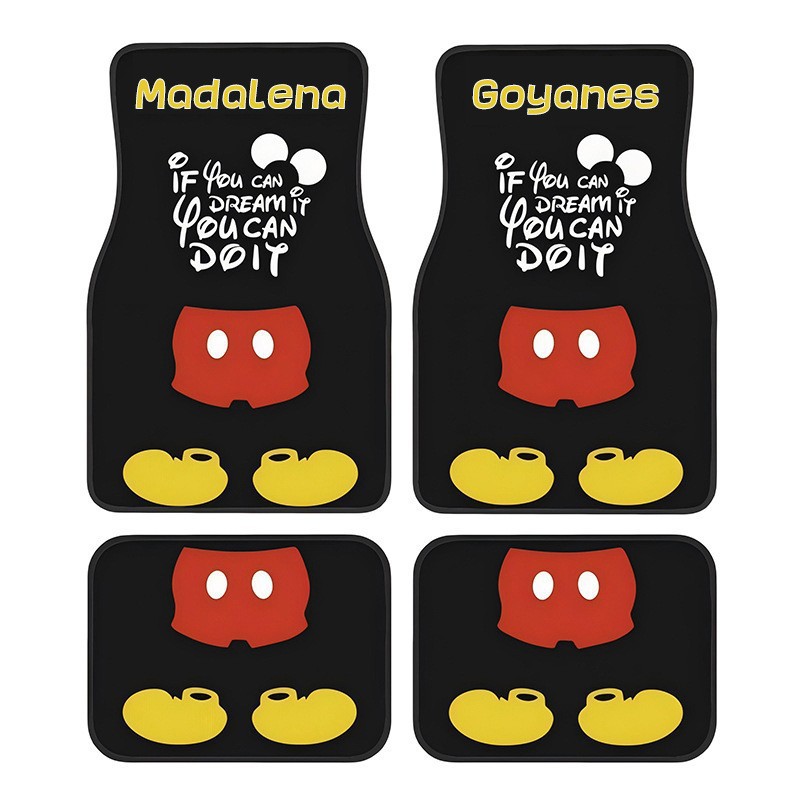 TEMU Cross-border Cartoon Hot-selling Car Mat Four-piece Set Dirty-resistant Non-slip Easy-care Floor Mat Wear-resistant in stock