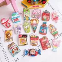 Акриловая еда для игры, мультяшная заколка, рукоять с аксессуарами, чехол для телефона, магнит на холодильник