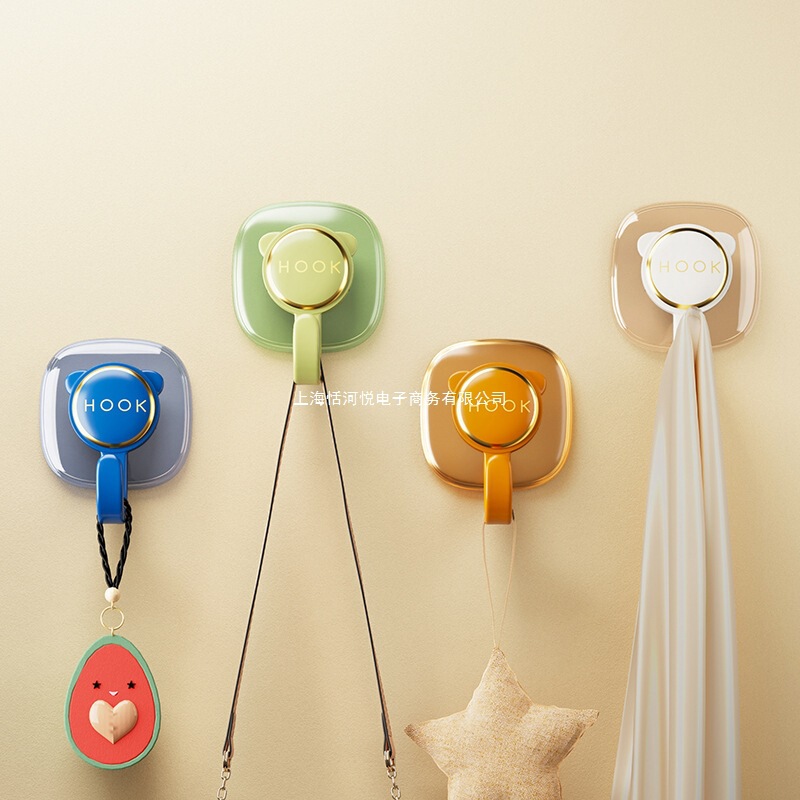 No-Punch Adhesive Hooks, Strong Load-Bearing Door Hooks, Kitchen and Bathroom Wall Hooks, Traceless Backpack Hanging Rack