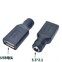 Разъем USB для адаптера с круглым отверстием с круглой головкой DC5.5-2. Гнездовая головка 1 мм для адаптера питания USB-разъема и розетки