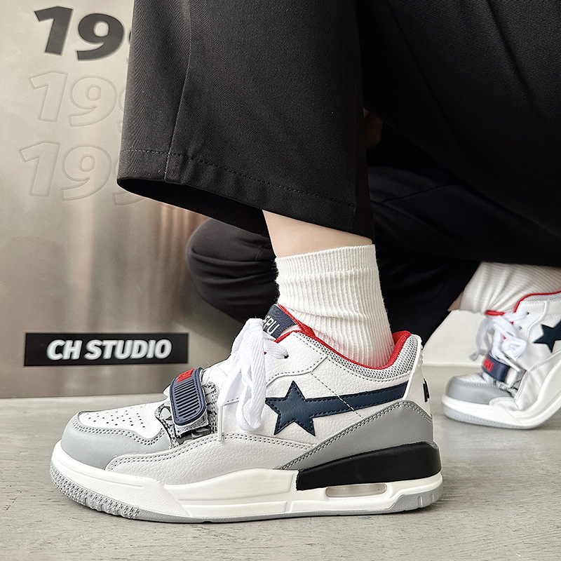 2023新款鞋子ins風撞色氣墊運動鞋子男透氣情侶款初中生男鞋女鞋