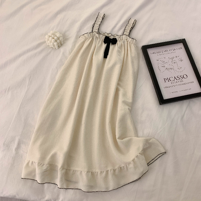 Verano Correa camisón mujeres lindo encaje burbuja pijamas de algodón princesa estilo dulce lindo homewear