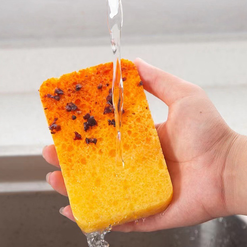 Pulpa de madera natural, cocina de algodón, cepillo para lavar platos, olla, artefacto de esponja engrosada especial, caja de regalo, plato de lavado, duradero para el hogar