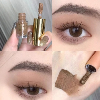 Cappuvini Sombra de ojos líquida de niebla monocromática Cosméticos de maquillaje Maquillaje mate Sombra de ojos líquida de alto brillo